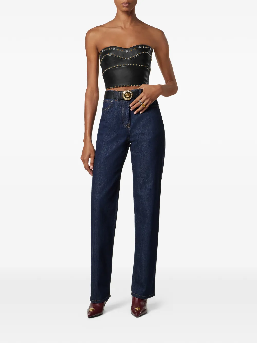 Studded Leather Top