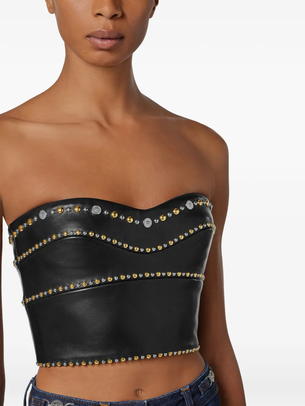 Studded Leather Top