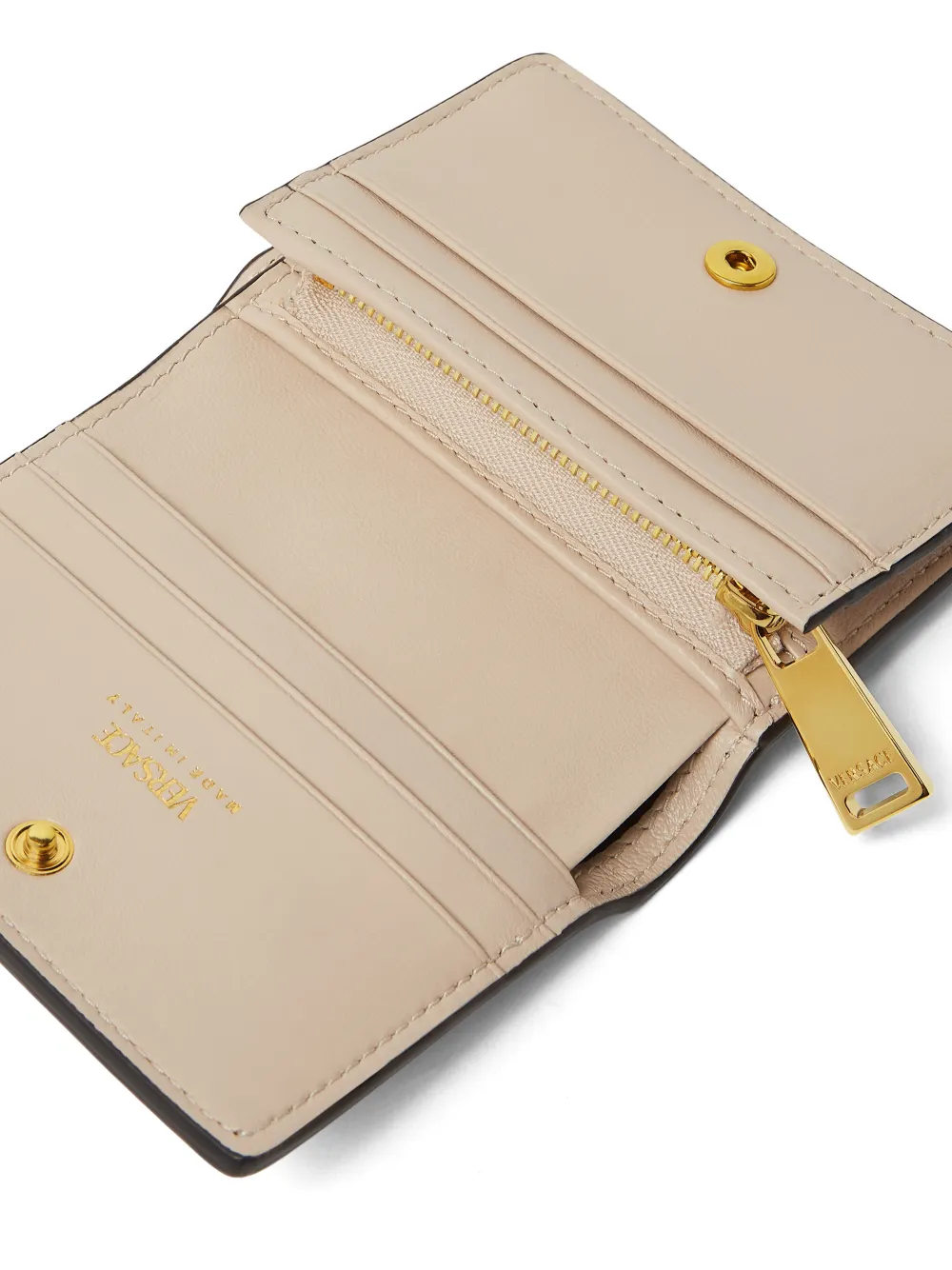  Versace Logo Leather Wallet - Neutrals 
