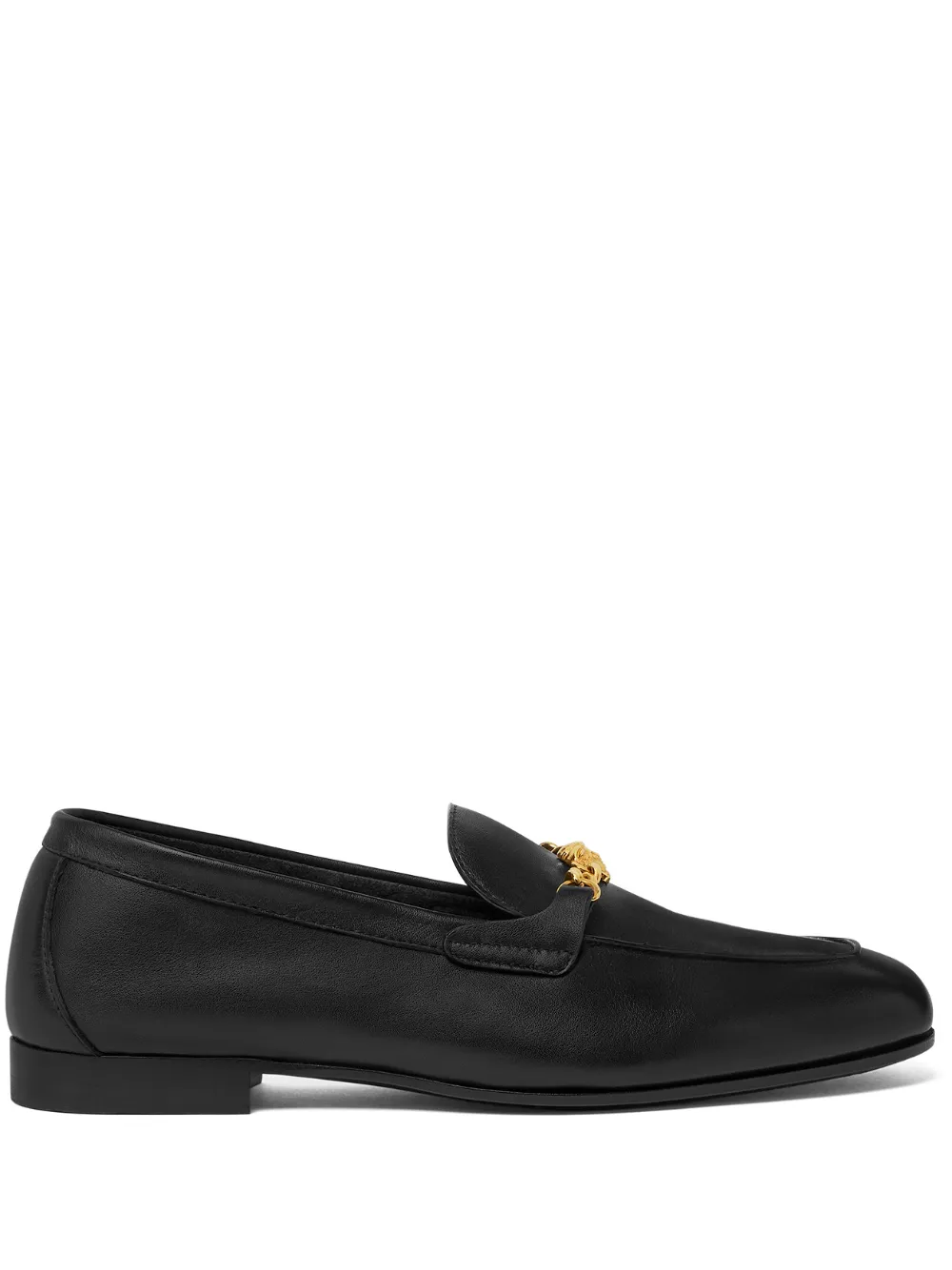 Versace Medusa Leather Loafers In Black