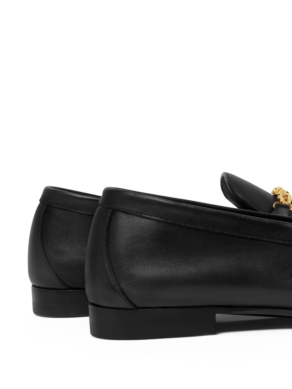 Versace Medusa Leather Loafers In Black