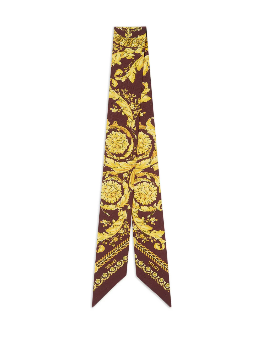 Versace Foulard con stampa Barocco - Marrone