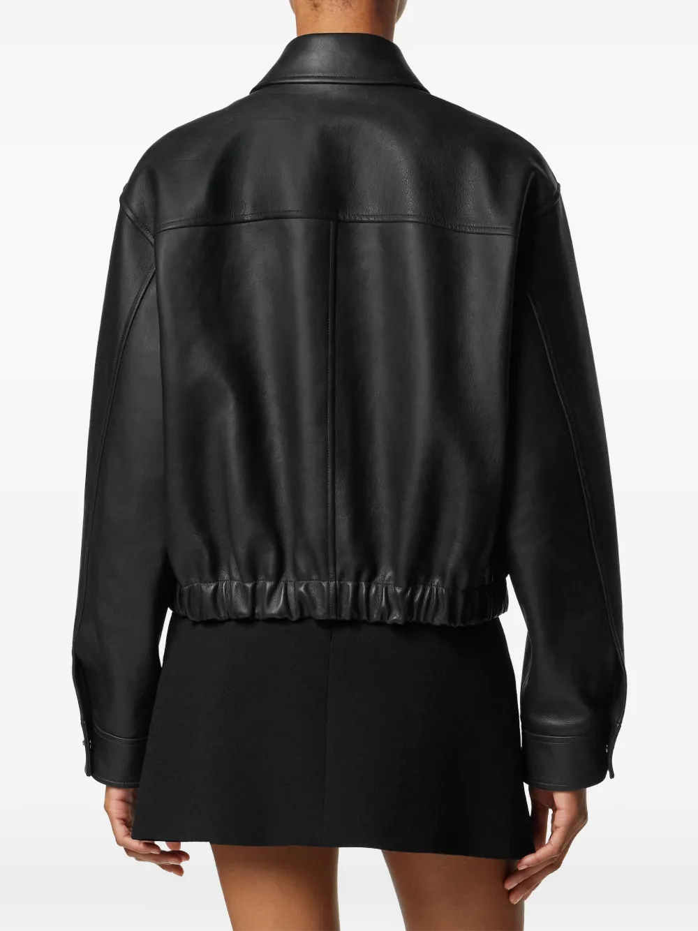 Versace Leren jack Zwart