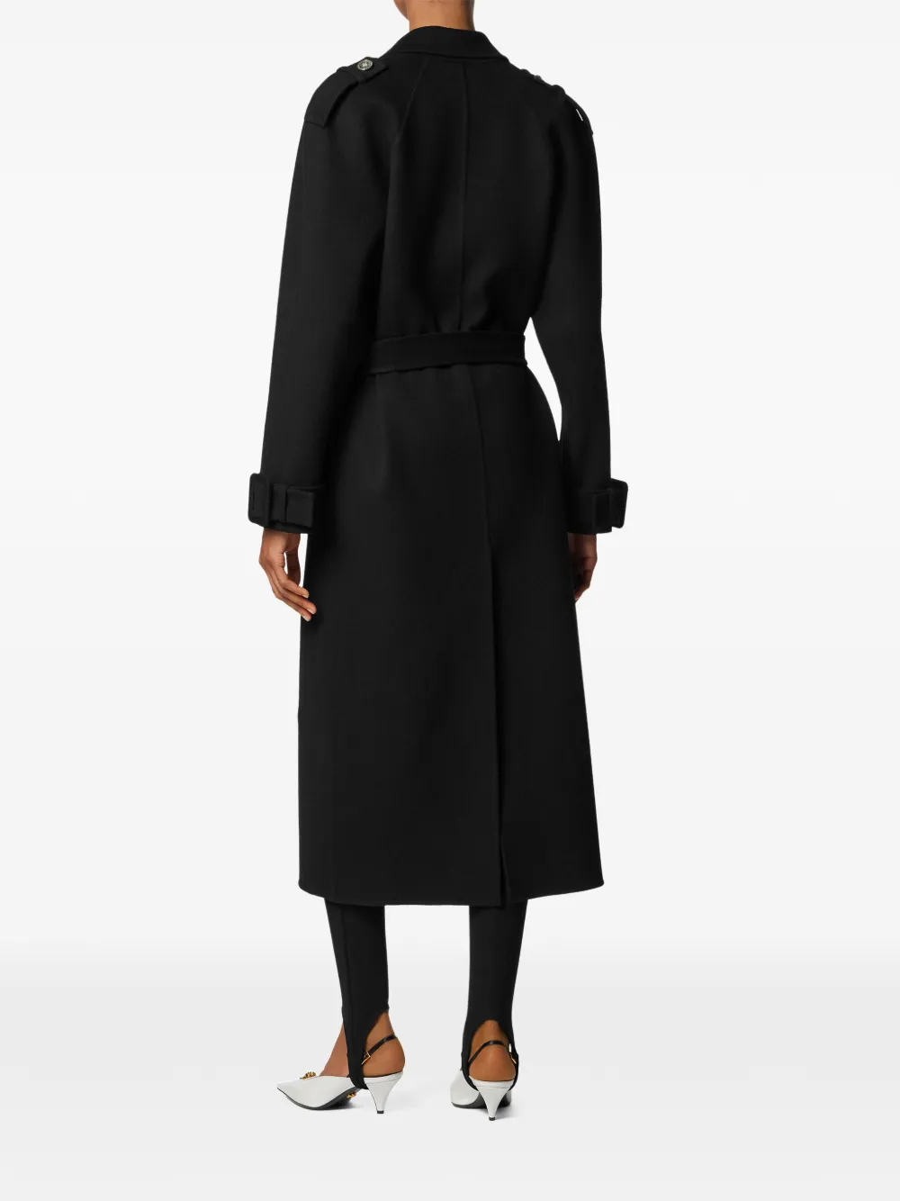 belted buttoned coat