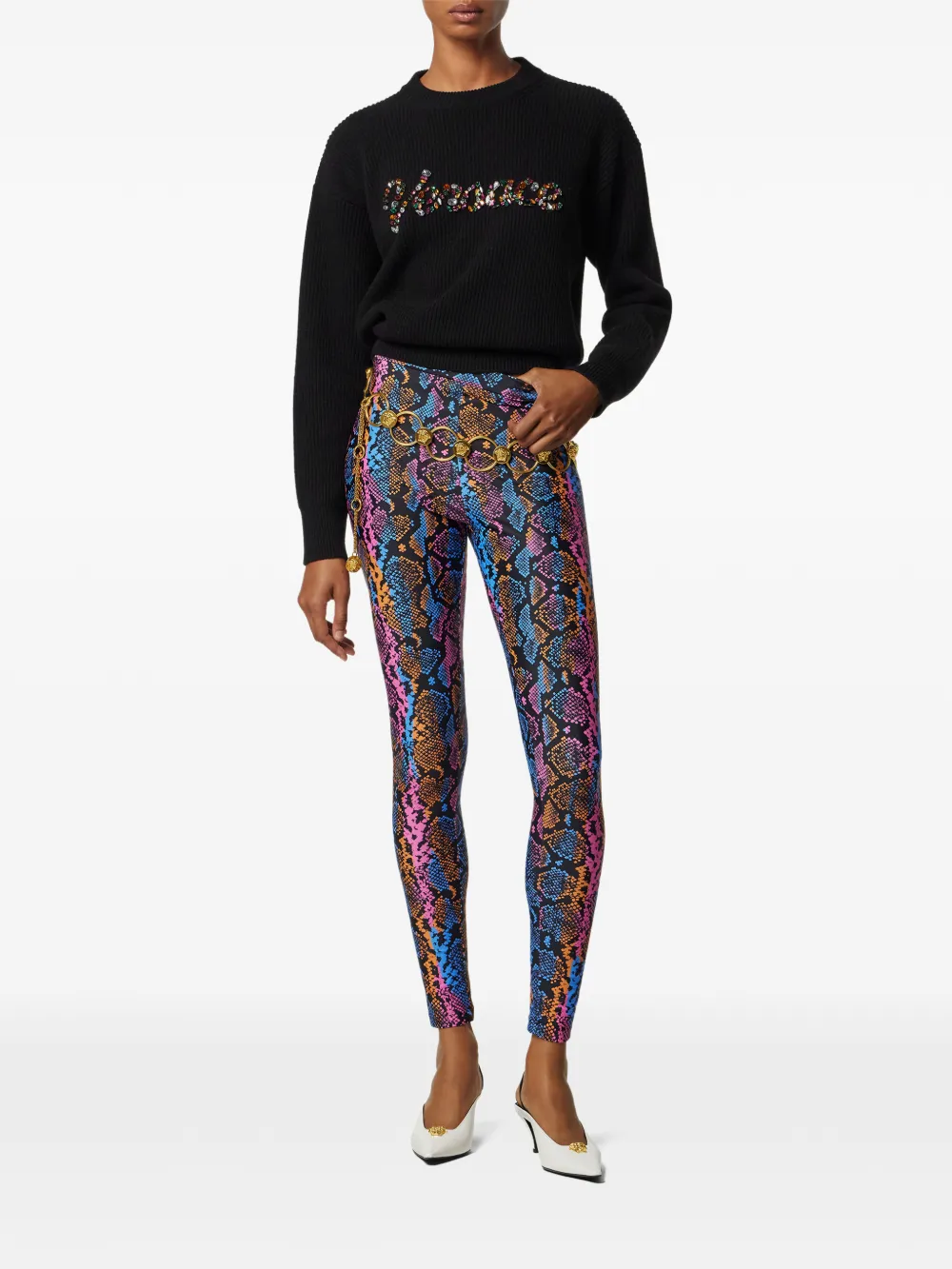  Versace Embroidered Sweater - Black 