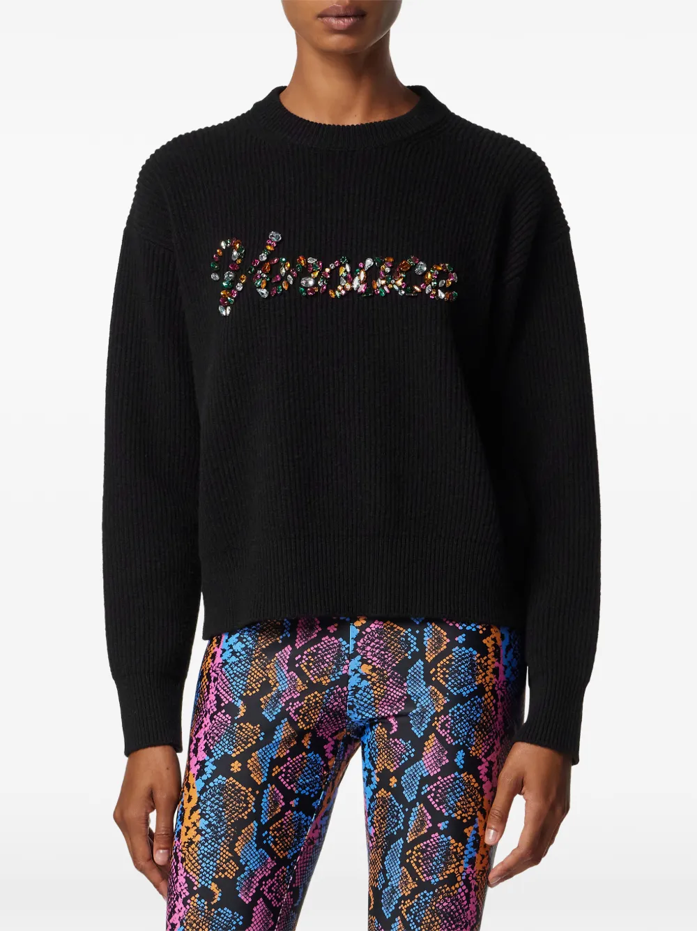  Versace Embroidered Sweater - Black 
