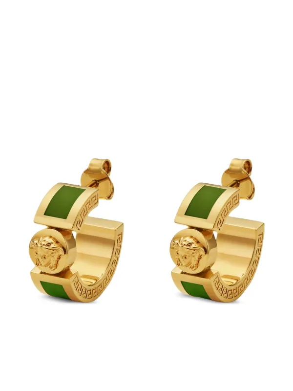 Versace ラ メドゥーサ グレカ ピアス | ゴールドトーン | FARFETCH JP