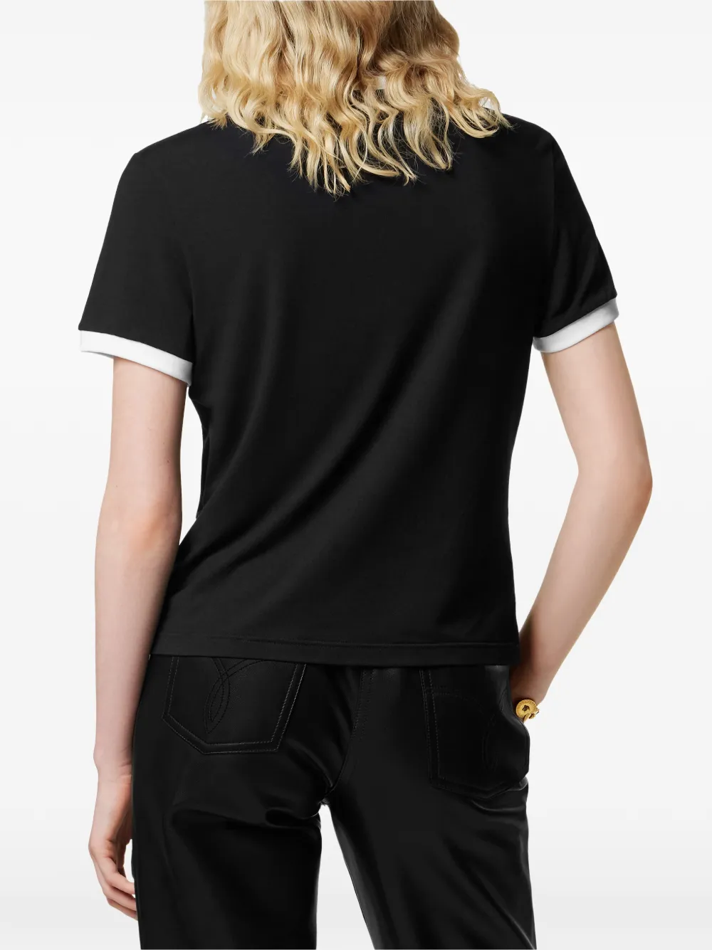 Versace T-shirt met logopatroon Zwart