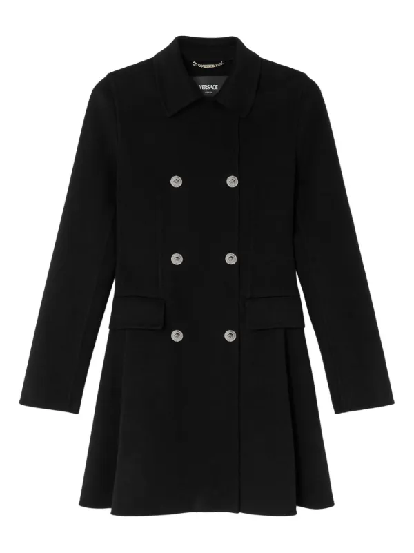 Versace ウールカシミア Aラインコート | ブラック | FARFETCH JP