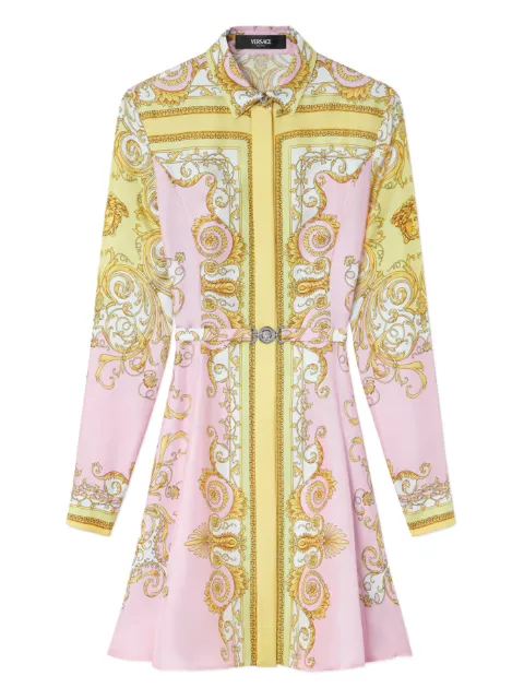 Versace 巴洛克印花束腰迷你连衣裙