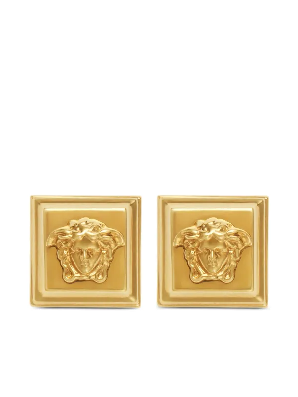 Versace メドゥーサ スクエア ピアス | ゴールドトーン | FARFETCH JP