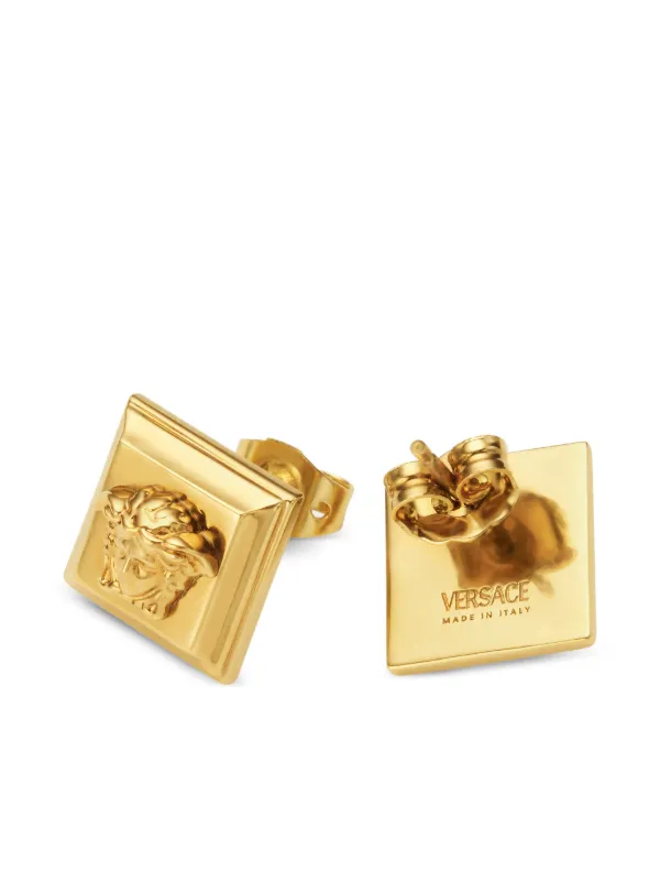 Versace メドゥーサ スクエア ピアス | ゴールドトーン | FARFETCH JP