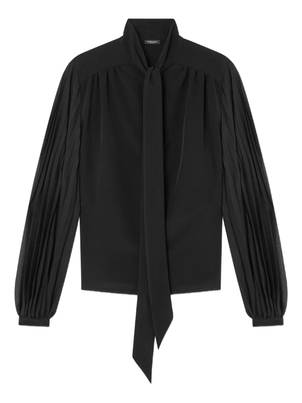 Versace Pleated Blouse In Black