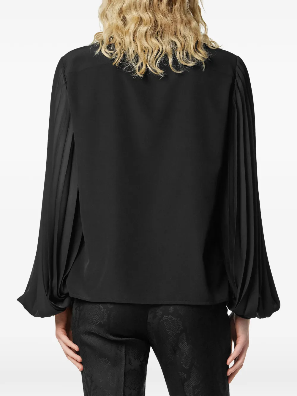Versace Pleated Blouse In Black