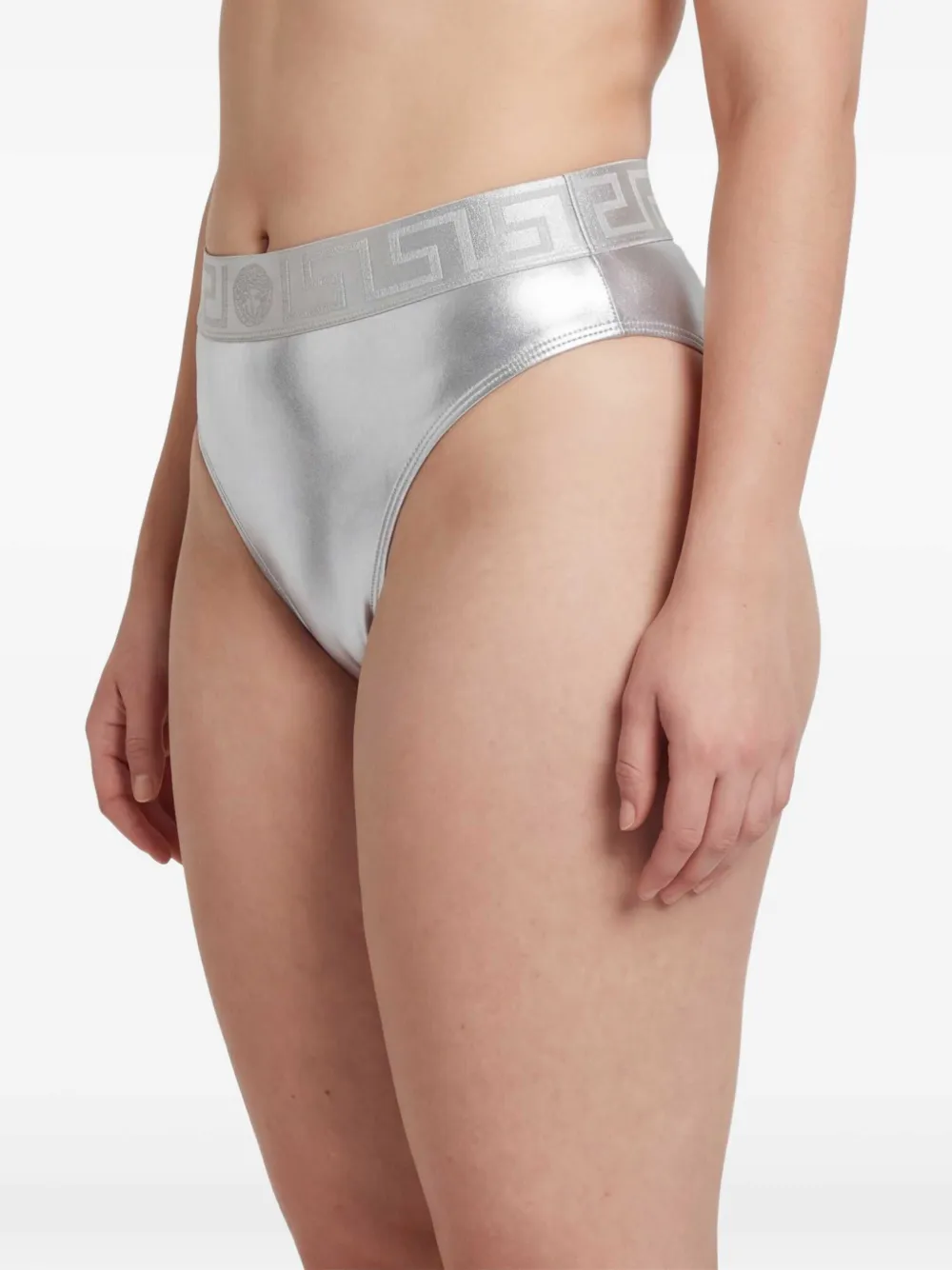 Versace Metallic bikinislip Zilver