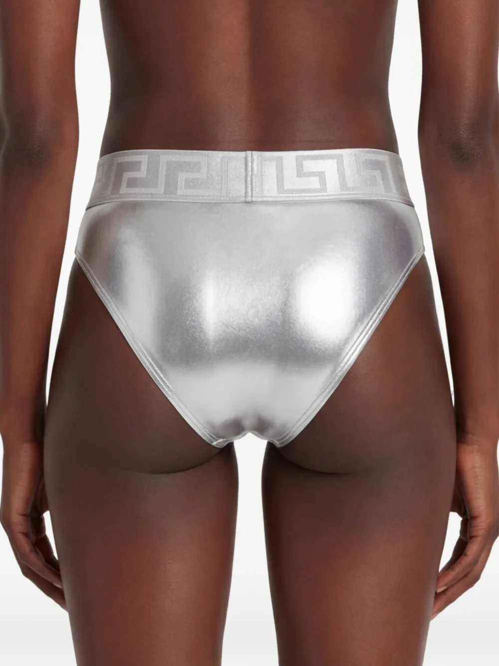 Versace Metallic bikinislip Zilver