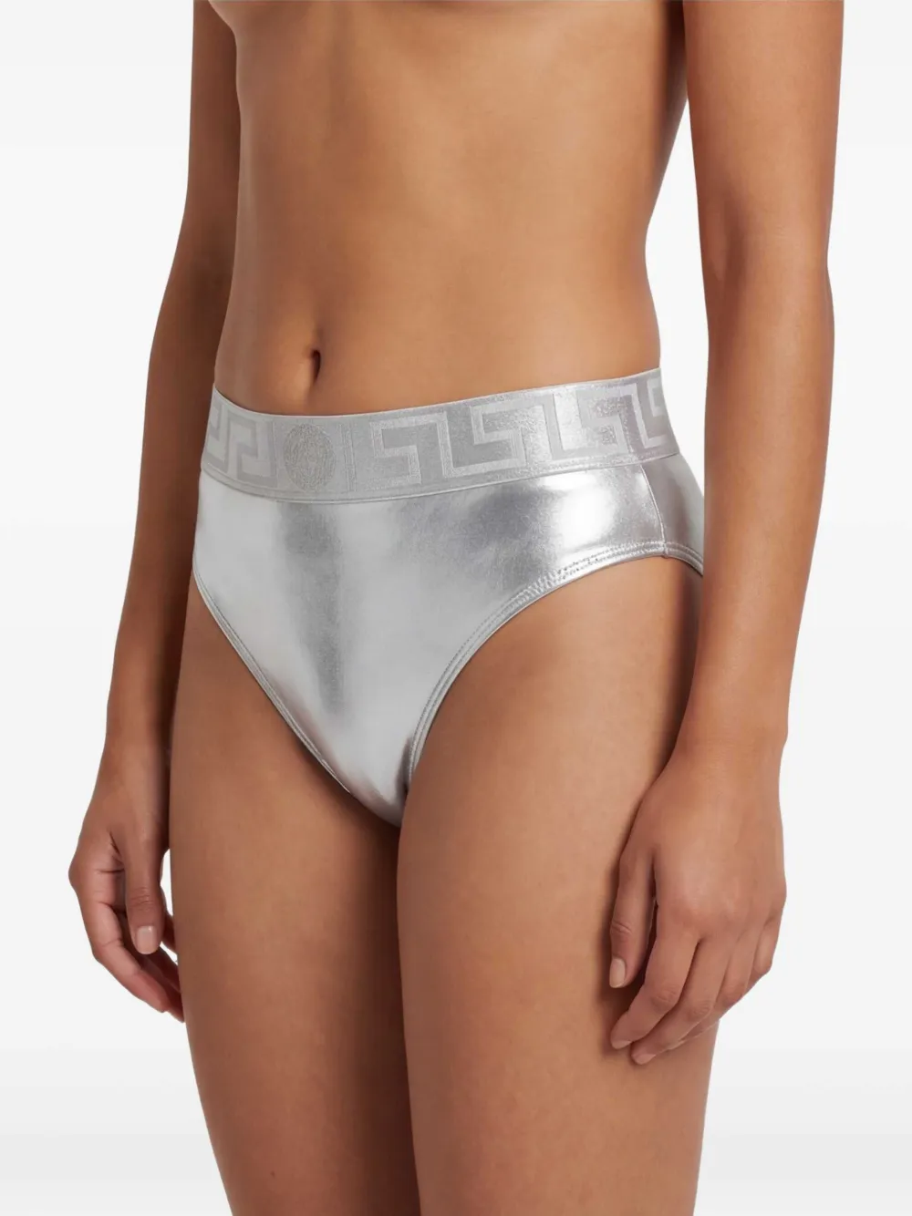 Versace Metallic bikinislip Zilver