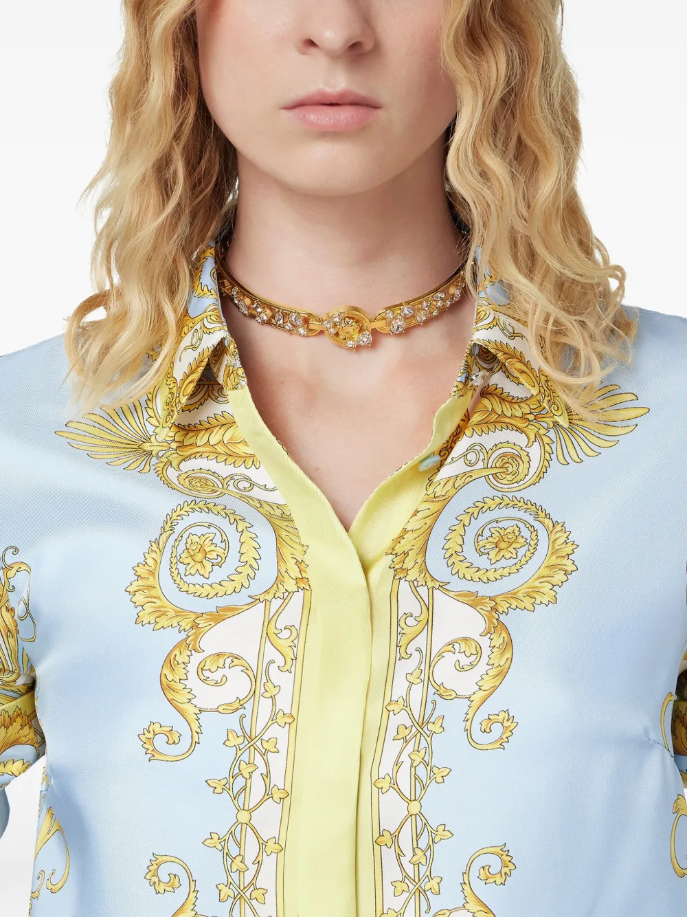 Versace Medusa crystal-embellishment necklace - Goud