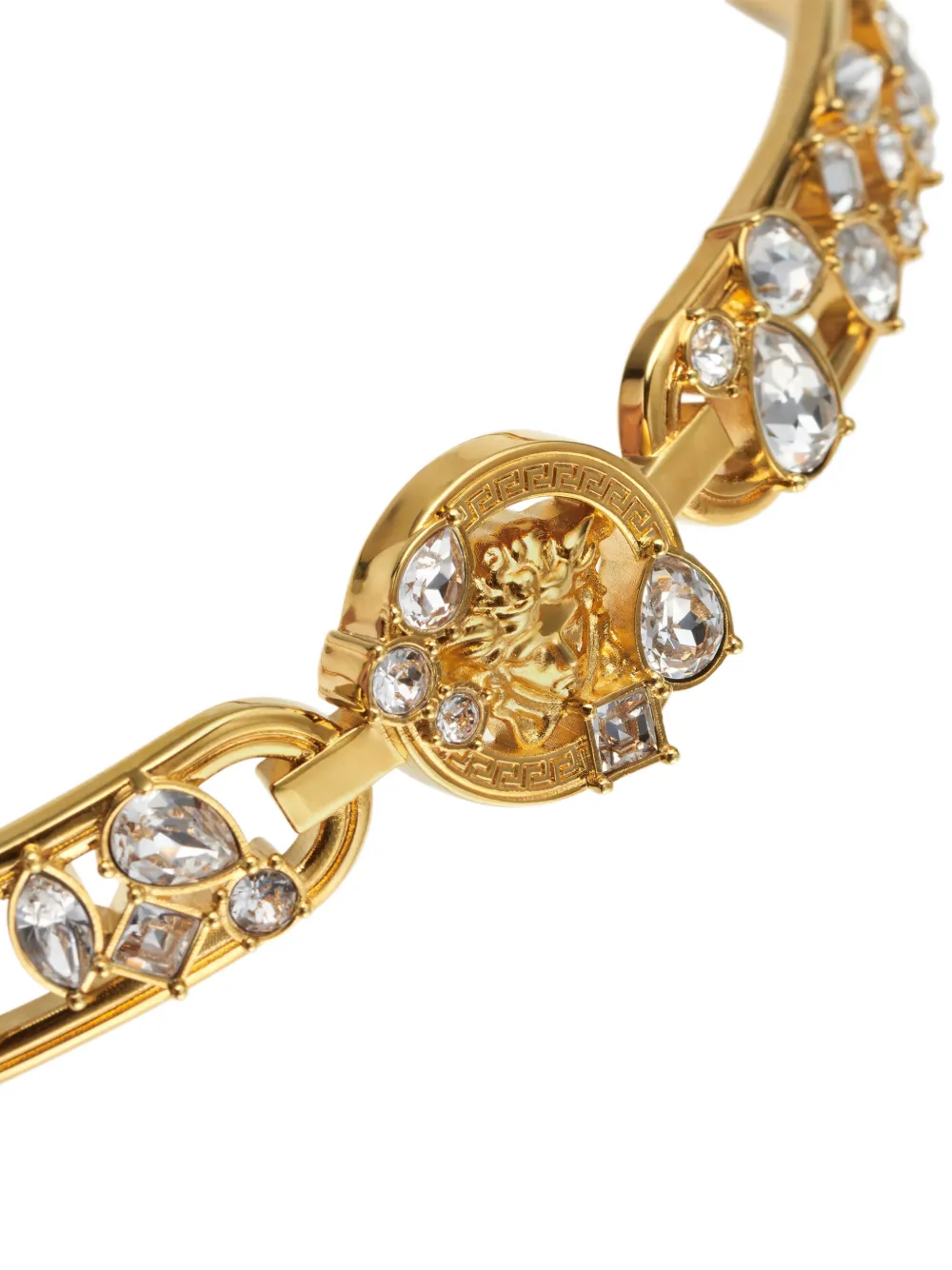 Versace Medusa Crystal-embellishment Necklace In Gold