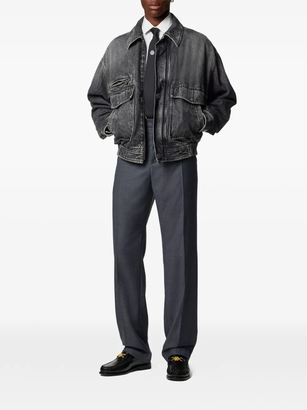 Versace micro-checked wool trousers | Tailored Pants | Image 2