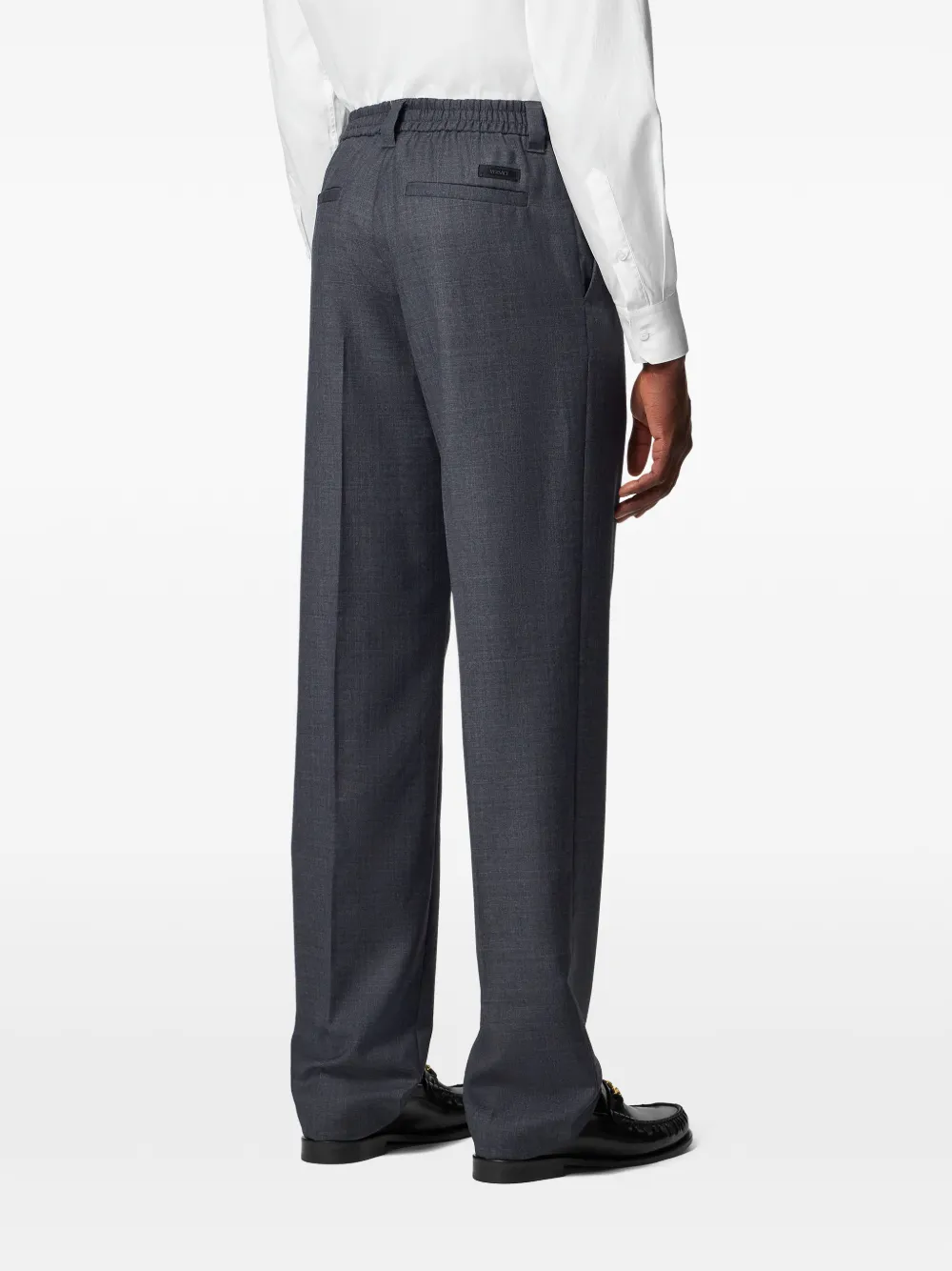 Versace Geruite wollen broek Grijs