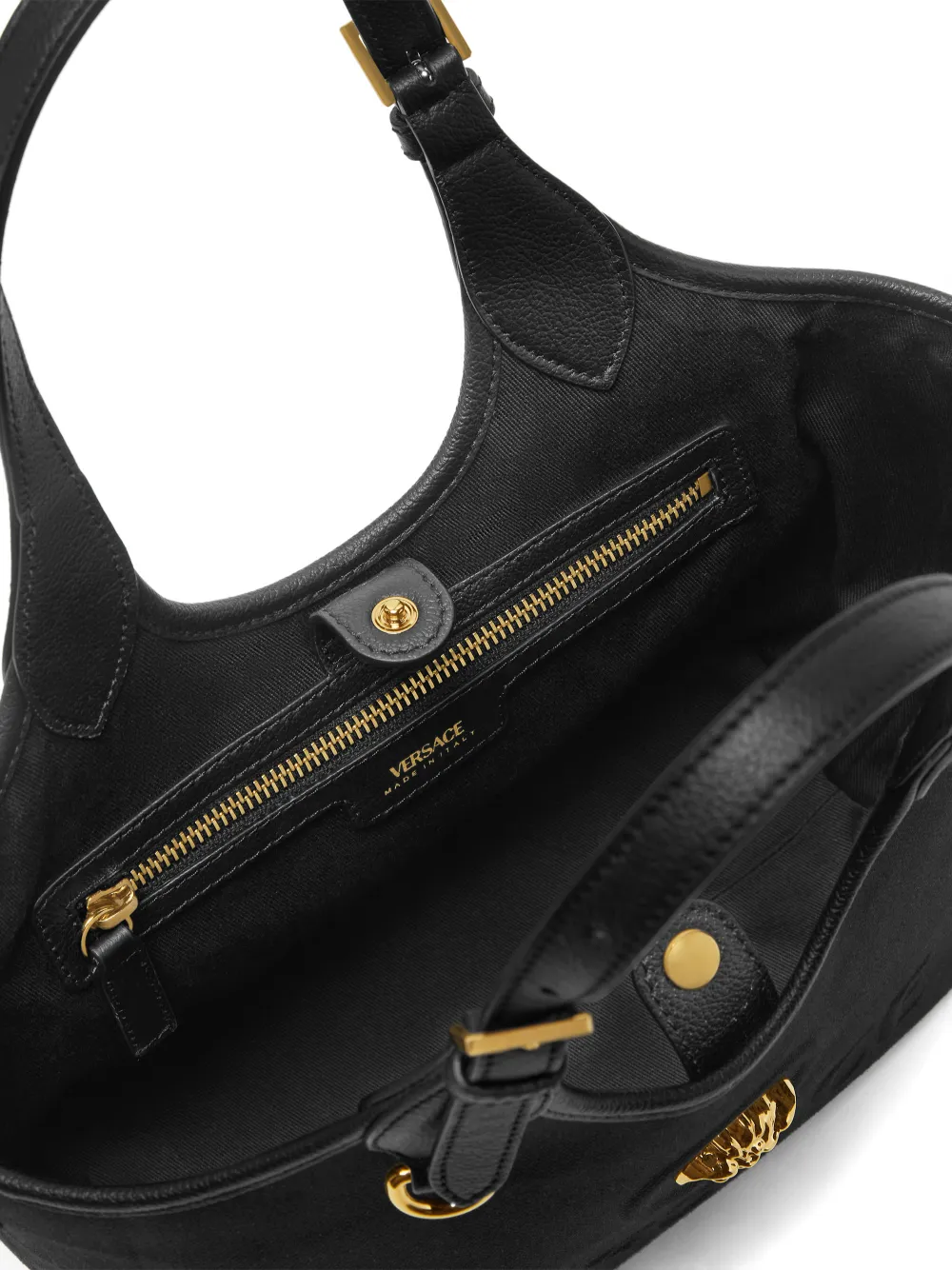 Versace Mini Medusa-logo Tote Bag In Black