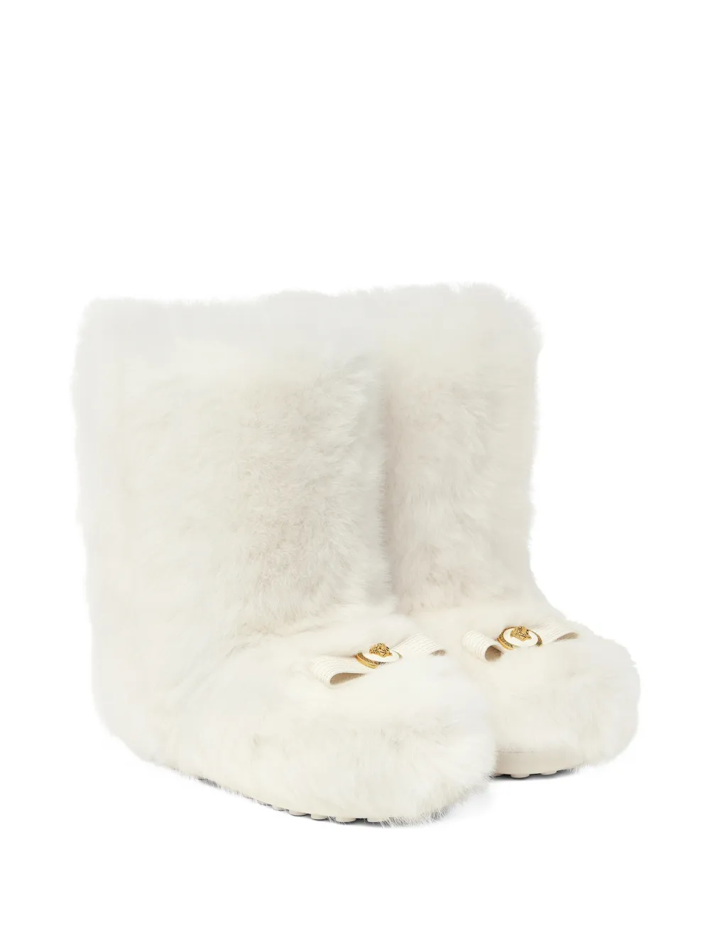 Versace Medusa Fur Boots In Multi