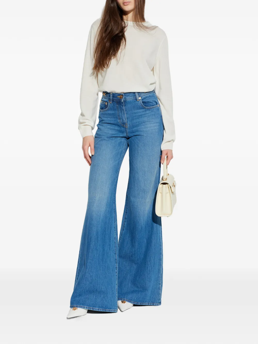 Versace Trui met logo Wit