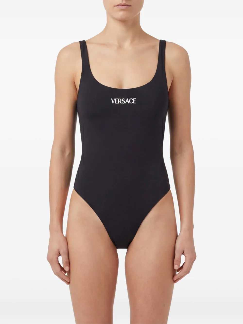 Versace Badpak met logo Zwart