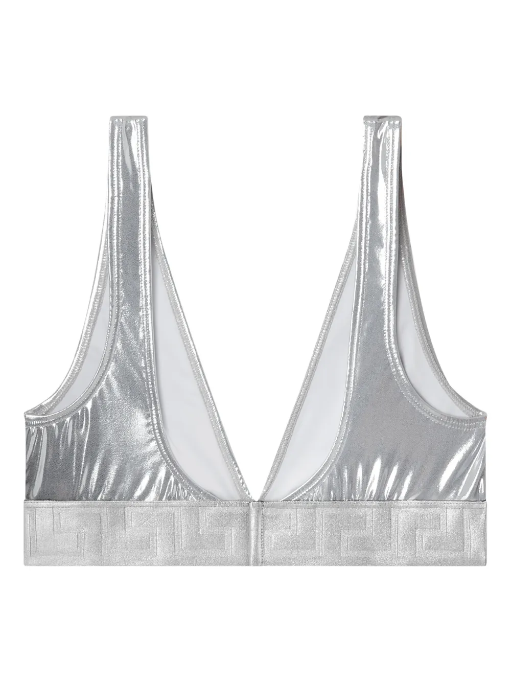  Versace Metallic Biquini Top - Silver 