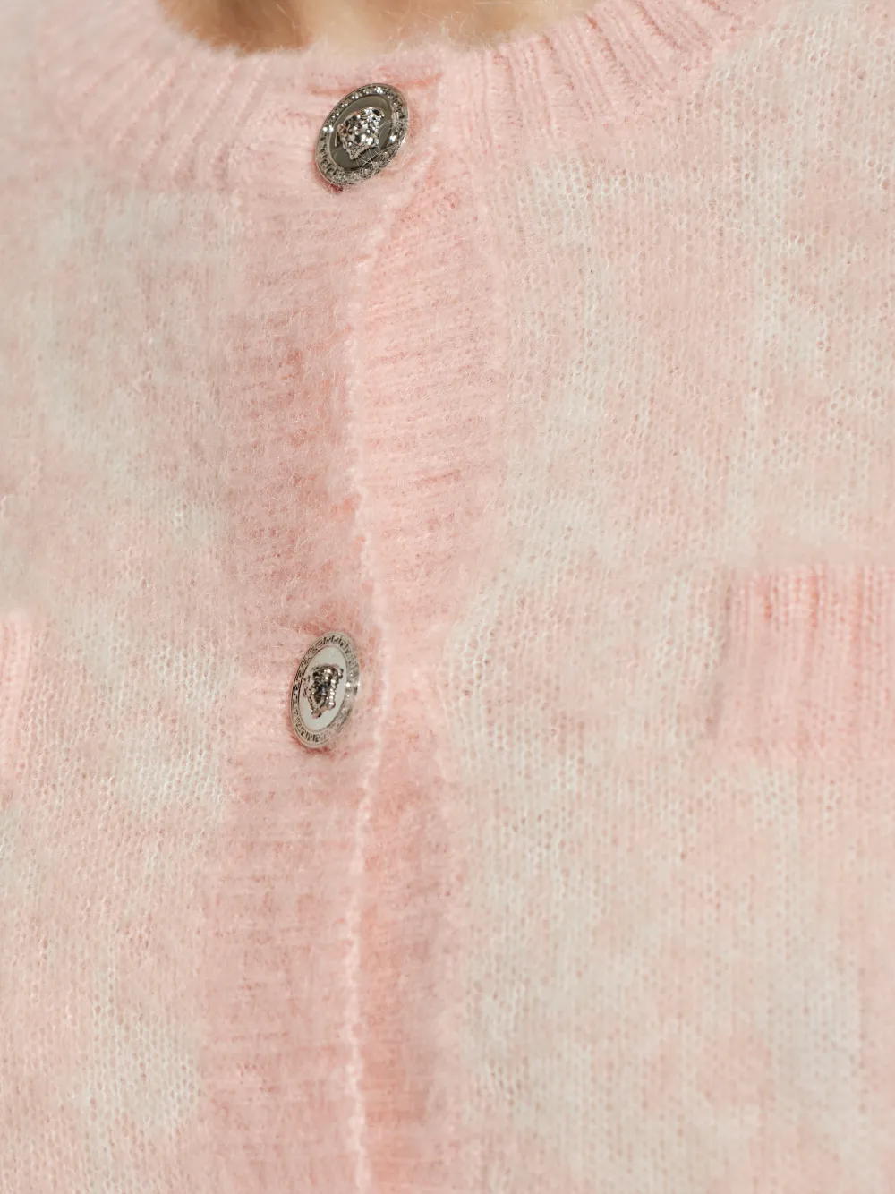 Versace Mohair Cardigan In Pink
