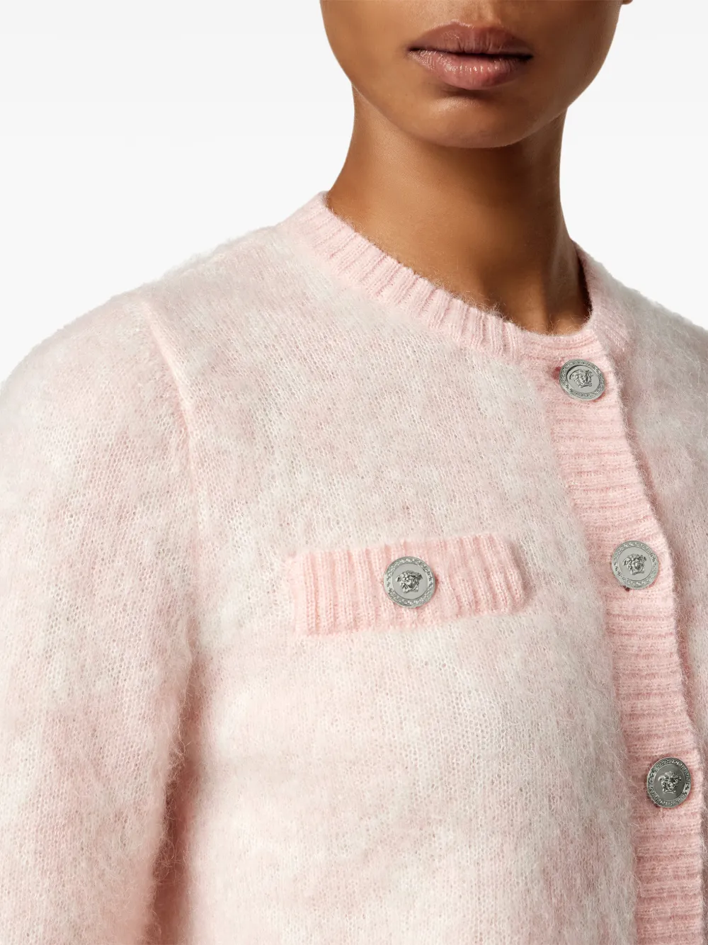Versace Gebreid mohair vest Roze
