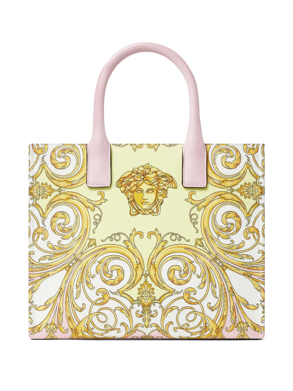 Versace Baroque Print Tote Bag Shoulder Strap Handles In Multi