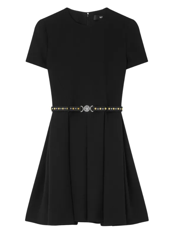 Versace A-line Belted Mini Dress | Black | FARFETCH GR
