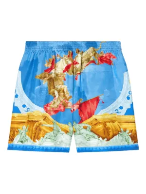 Supreme Vinci Por Noi soccer-print Shorts | Orange | FARFETCH IN