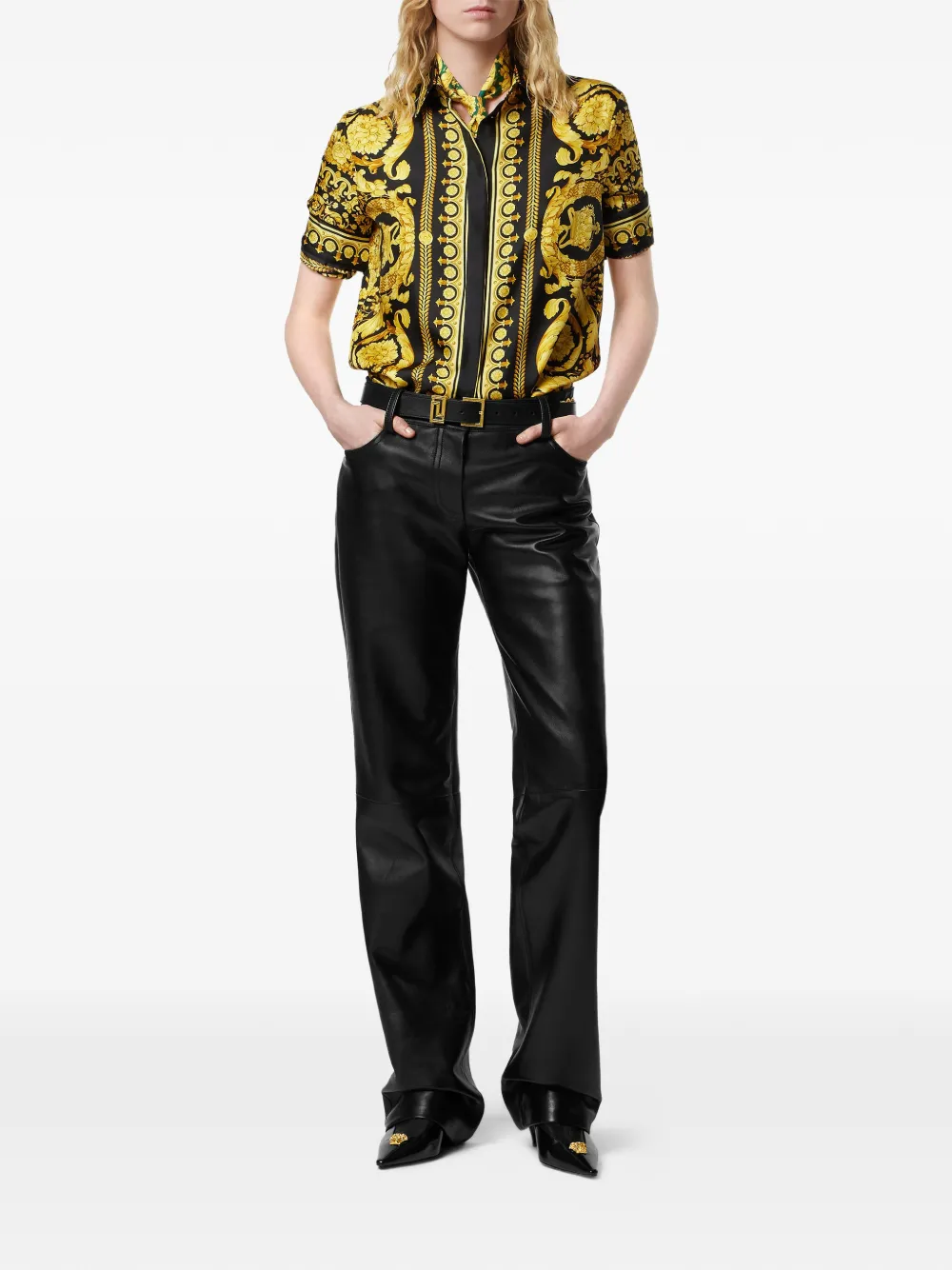 Versace leather trousers | Straight-Leg Pants | Image 2