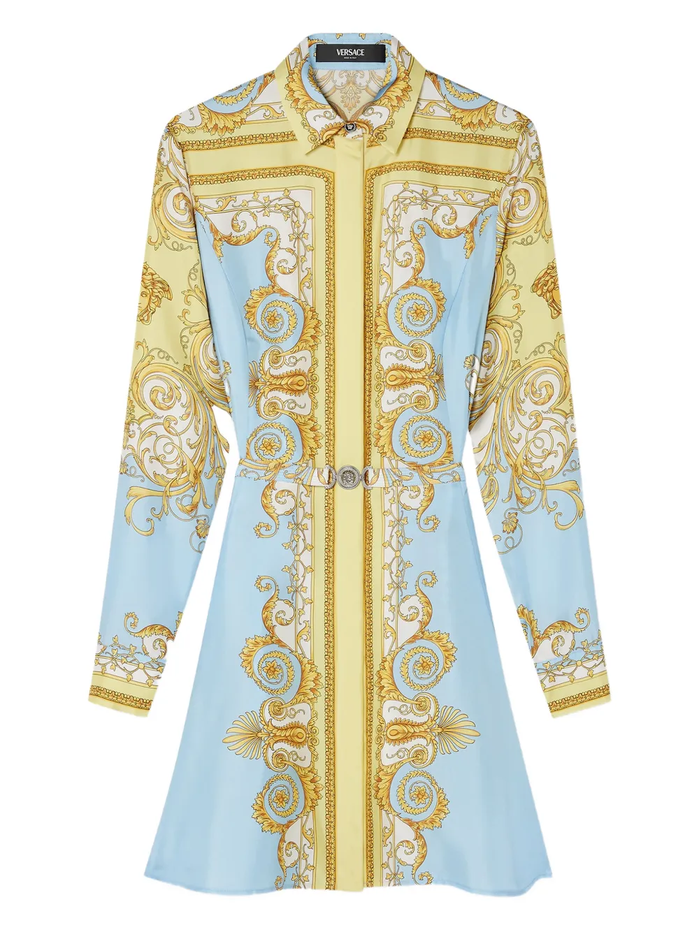 Versace Silk Midi Dress In Multi