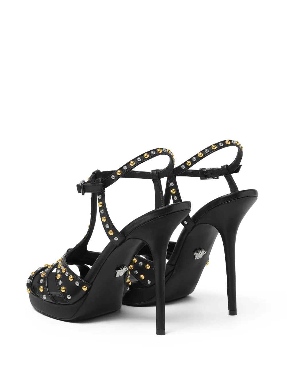 Versace Leren sandalen Zwart