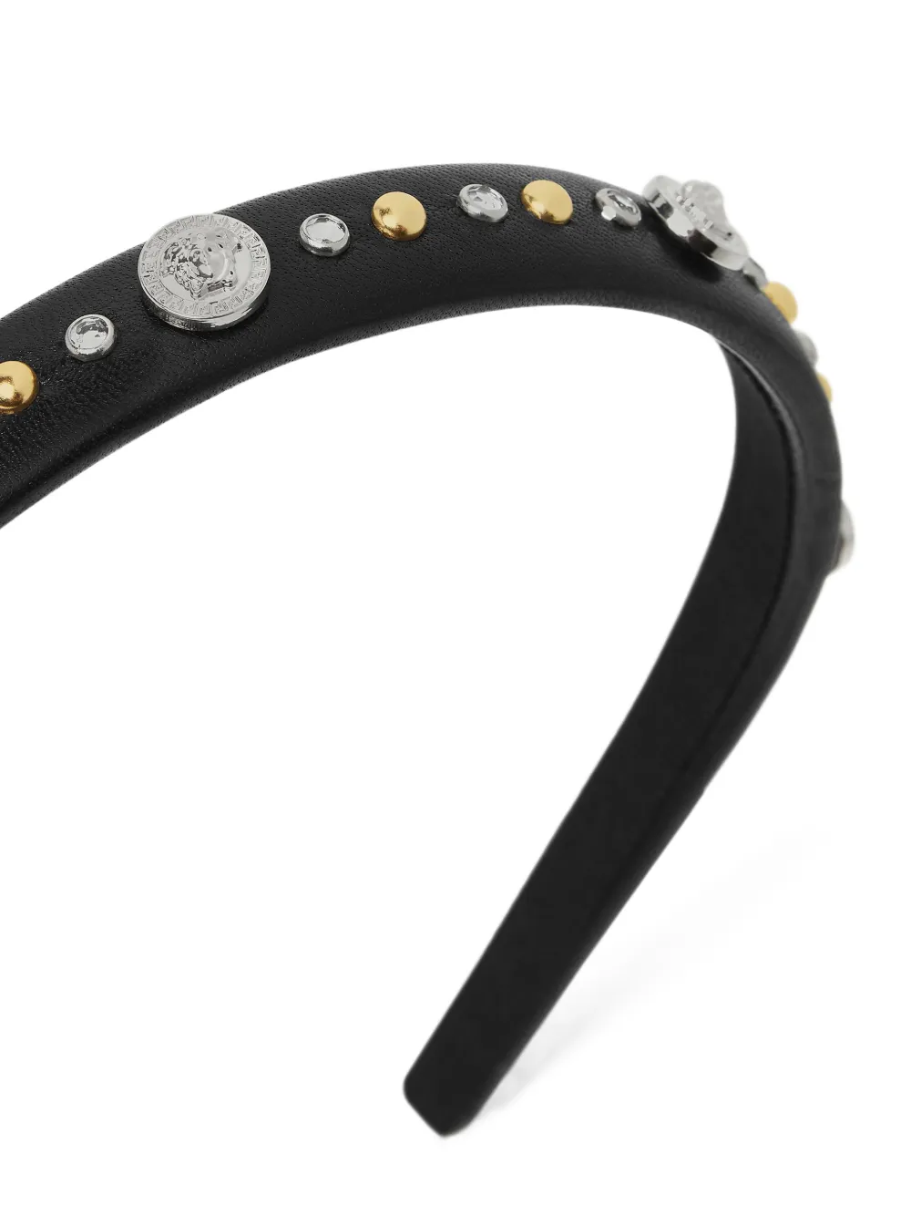  Versace Medusa Head Studded Headband - Black 