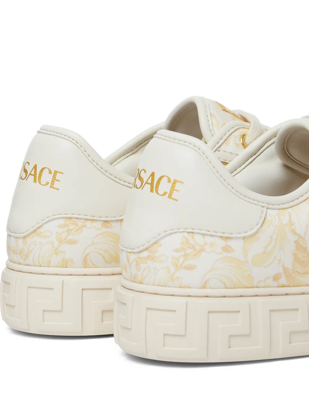 Versace Greca Printed Sneakers In Neutral