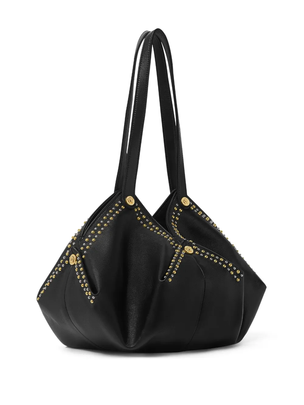  Versace Protea Leather Shoulder Bag - Black 