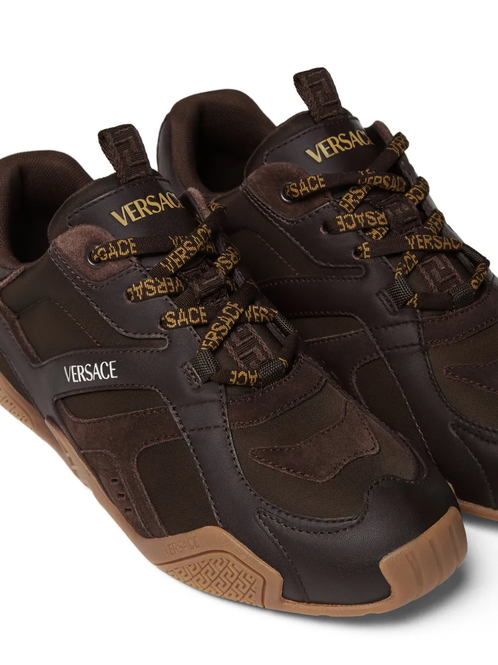 Versace Galaxia leren sneakers Bruin