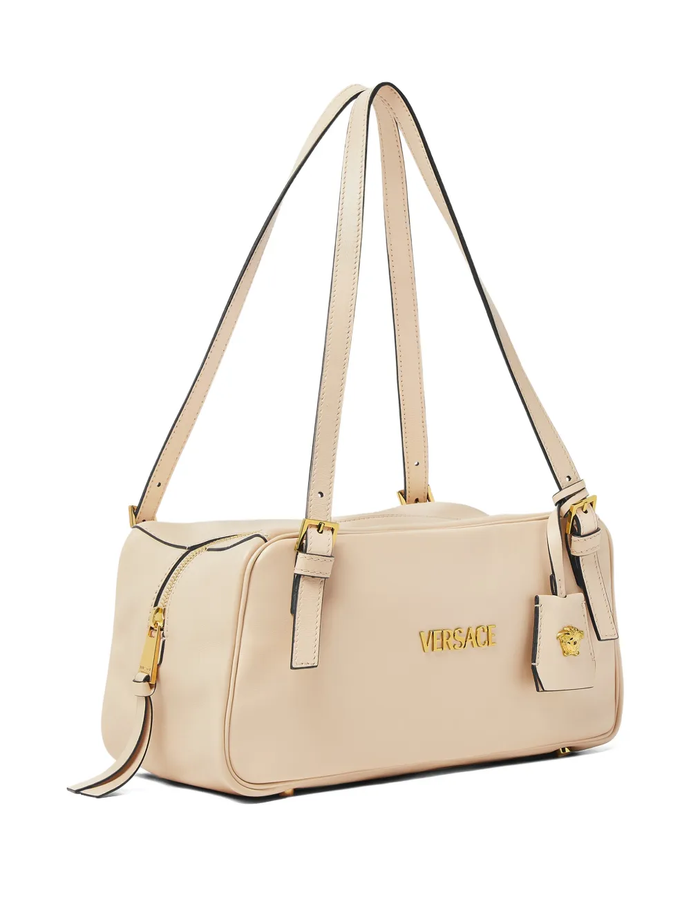 Versace Grote schoudertas met logotag Beige