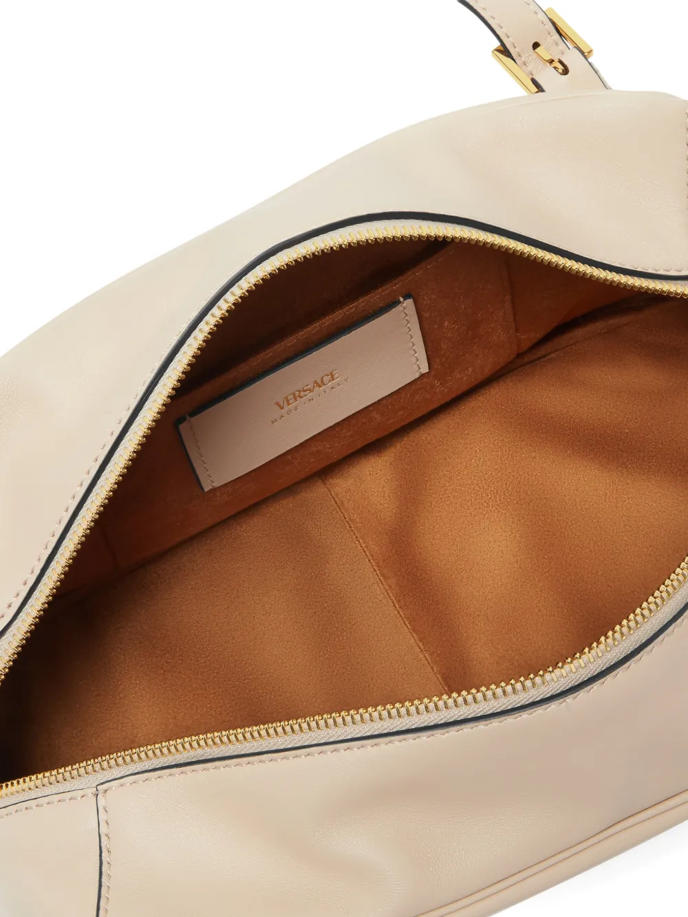 Versace Grote schoudertas met logotag Beige