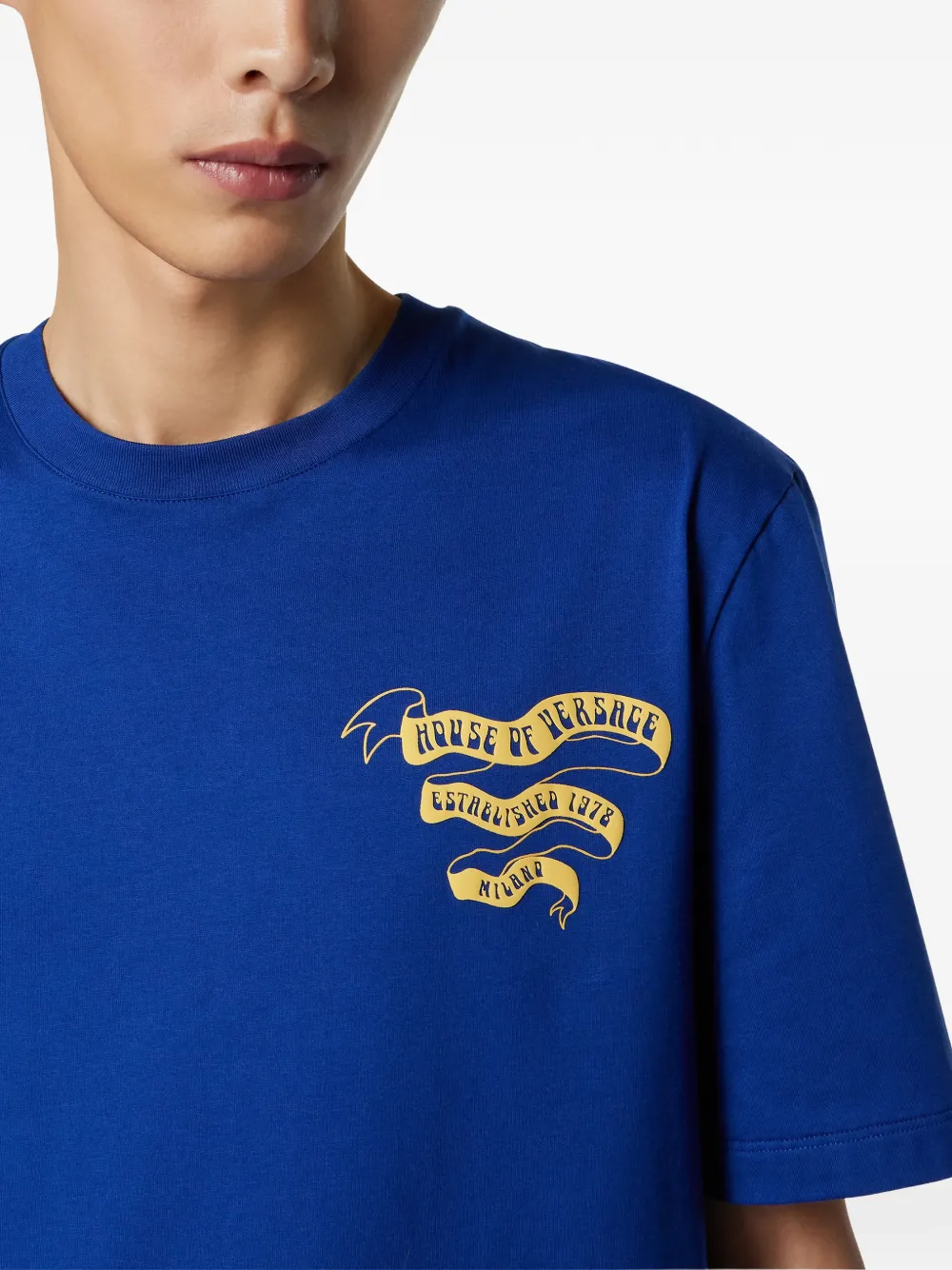 Versace T-shirt met print Blauw