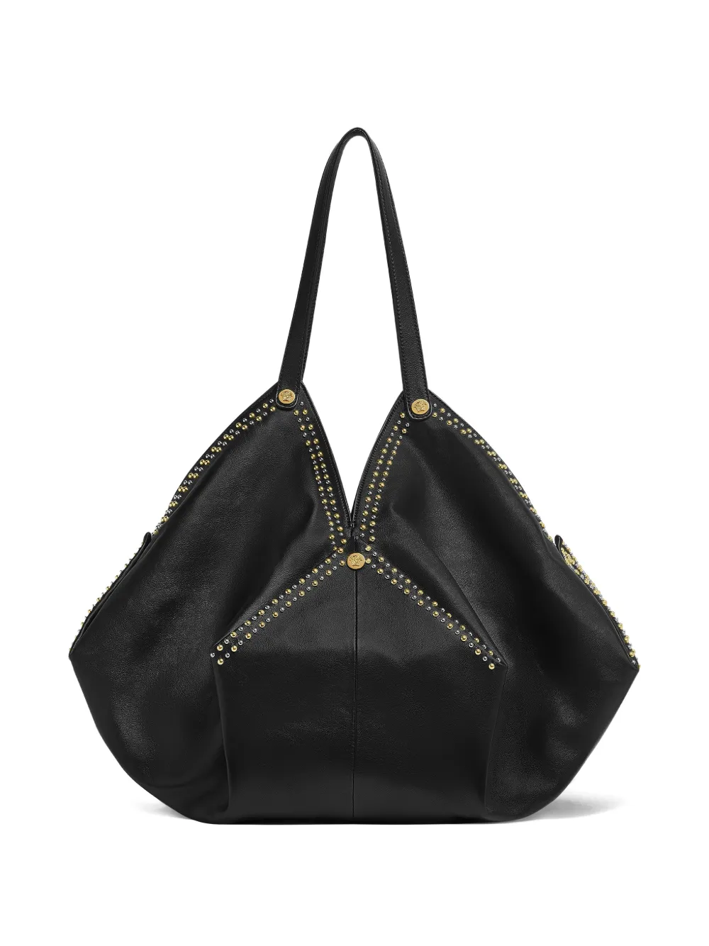  Versace Large Protea Leather Shoulder Bag - Black 