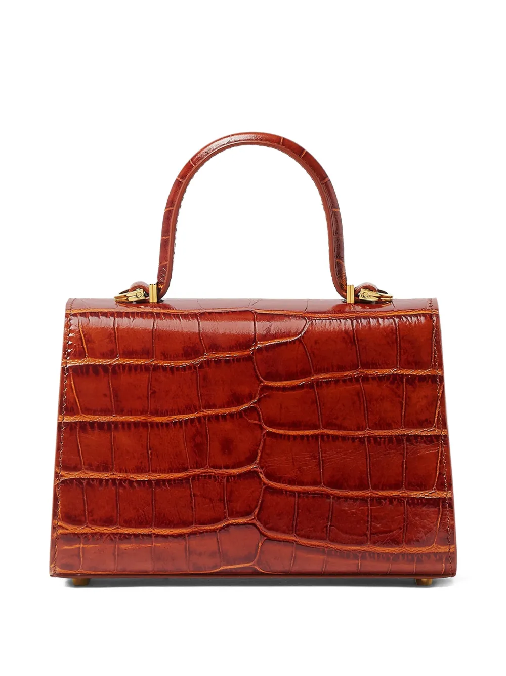  Versace Small Croc-effect Tote Bag - Brown 