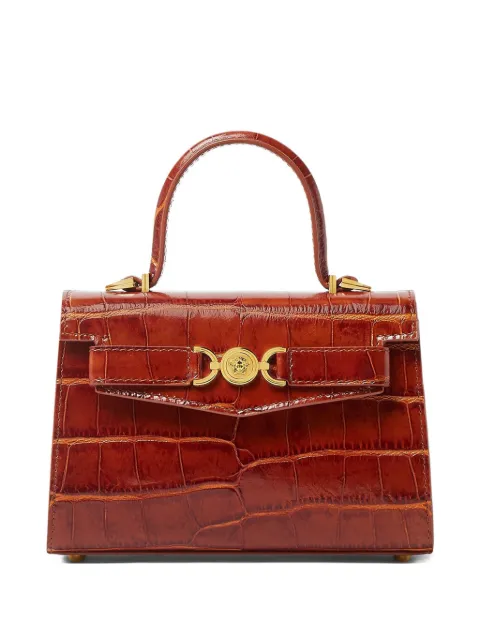 Versace Borsa tote piccola con effetto coccodrillo