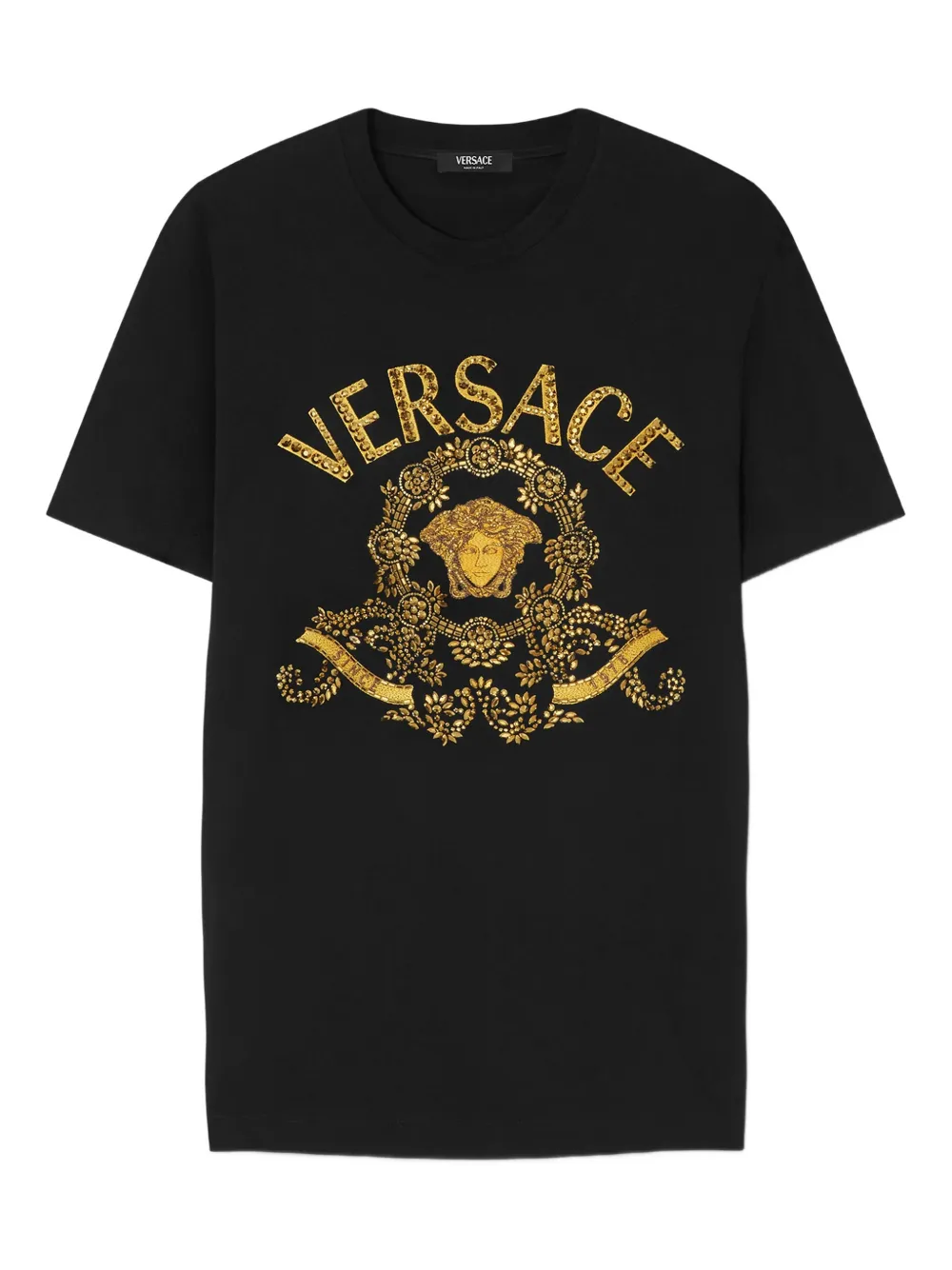 Versace playera de algodón con logo estampado | negro | Image 1