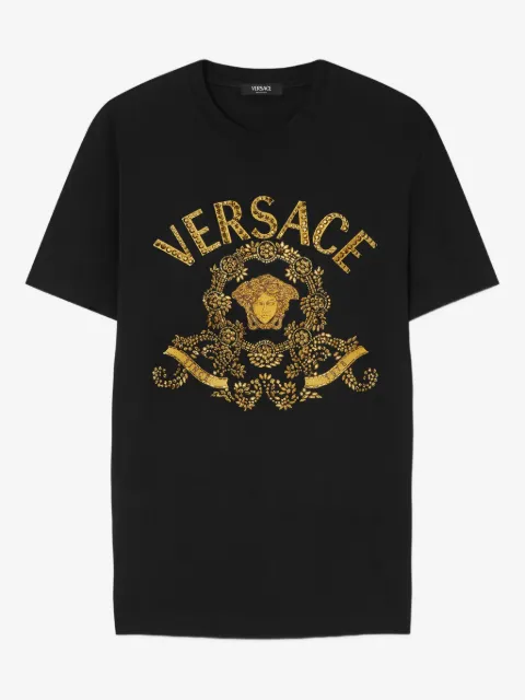 Versace embroidered cotton-jersey slim T-shirt